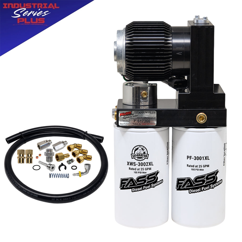 FASS Ultimate Industrial Fuel System Upgrade with MX-13 PACCAR Adapter Kit for Trucks without Frame Mounted Water Separator