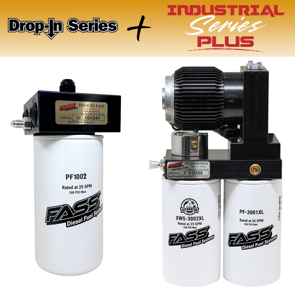 FASS Ultimate Industrial Fuel System Upgrade with PACCAR Adapter Kit for Trucks without Frame Mounted Water Separator
