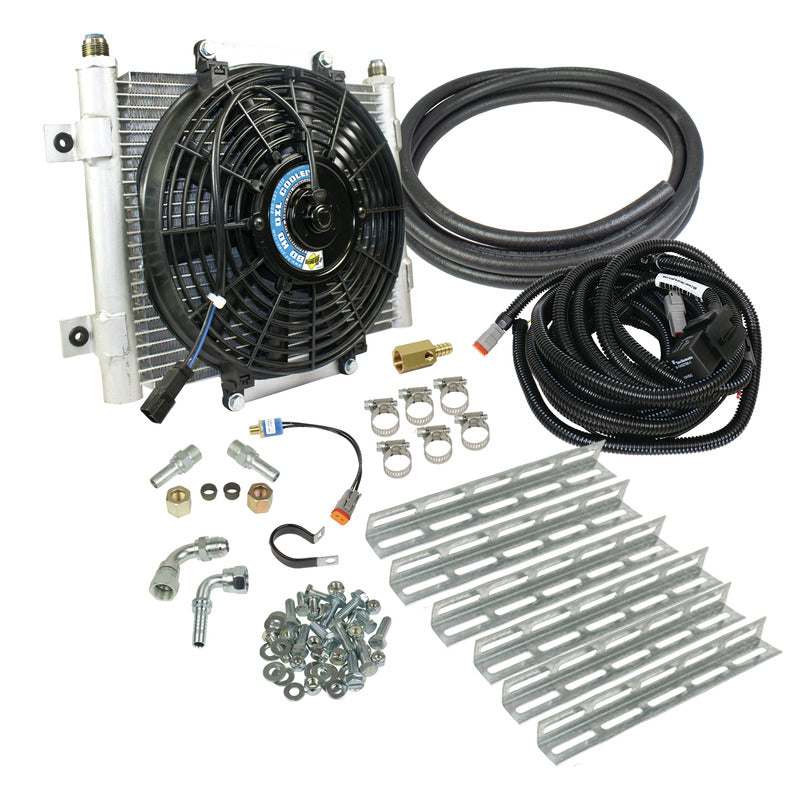 Xtrude Transmission Cooler with Fan Complete Kit for 5/16in Lines (Silverado/Sierra/Ford) BD Diesel