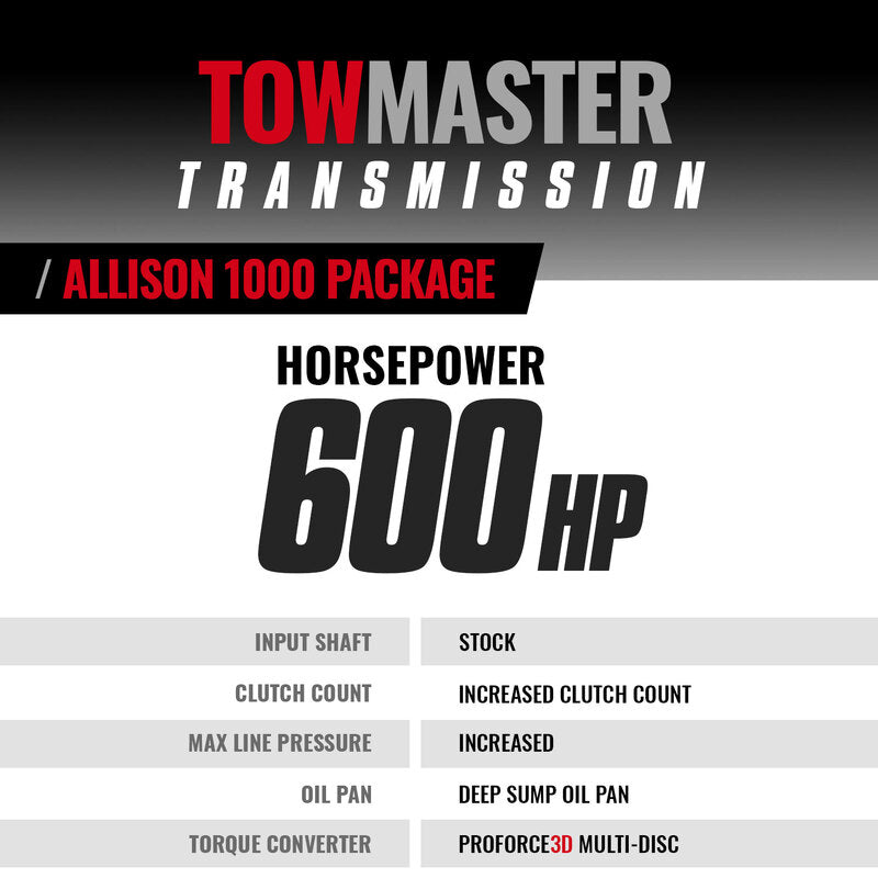 TowMaster Chevy Allison 1000 Transmission 2007-2010 LMM 4WD BD Diesel