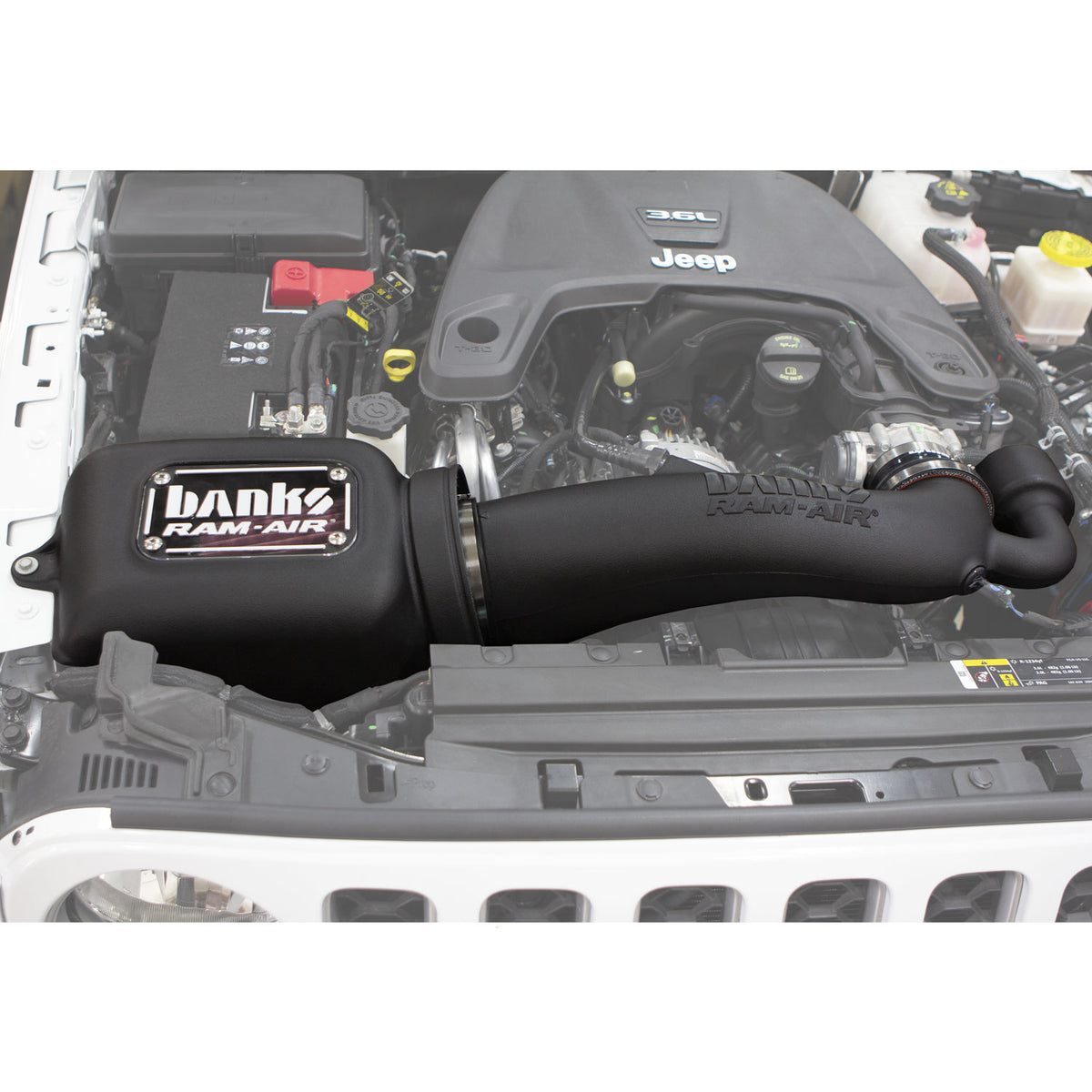 Ram-Air Intake System Oiled Filter for 18-26 Jeep Wrangler JL 3.6L and 20-26 Gladiator 3.6L Banks Power