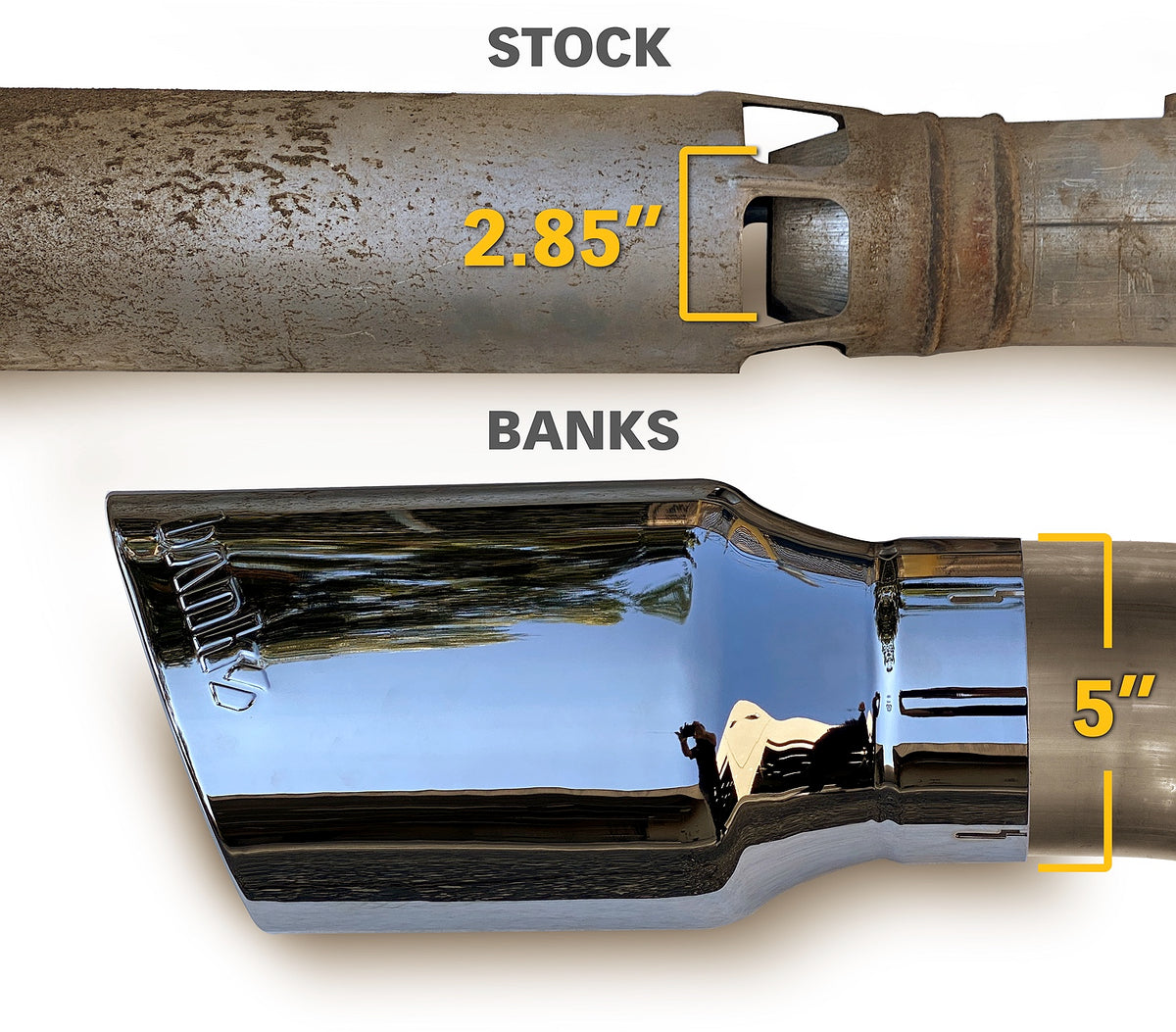 Monster Exhaust System 5-inch Single Exit Chrome Tip 20-22 Chevy/GMC 2500/3500 Duramax 6.6L L5P Banks Power