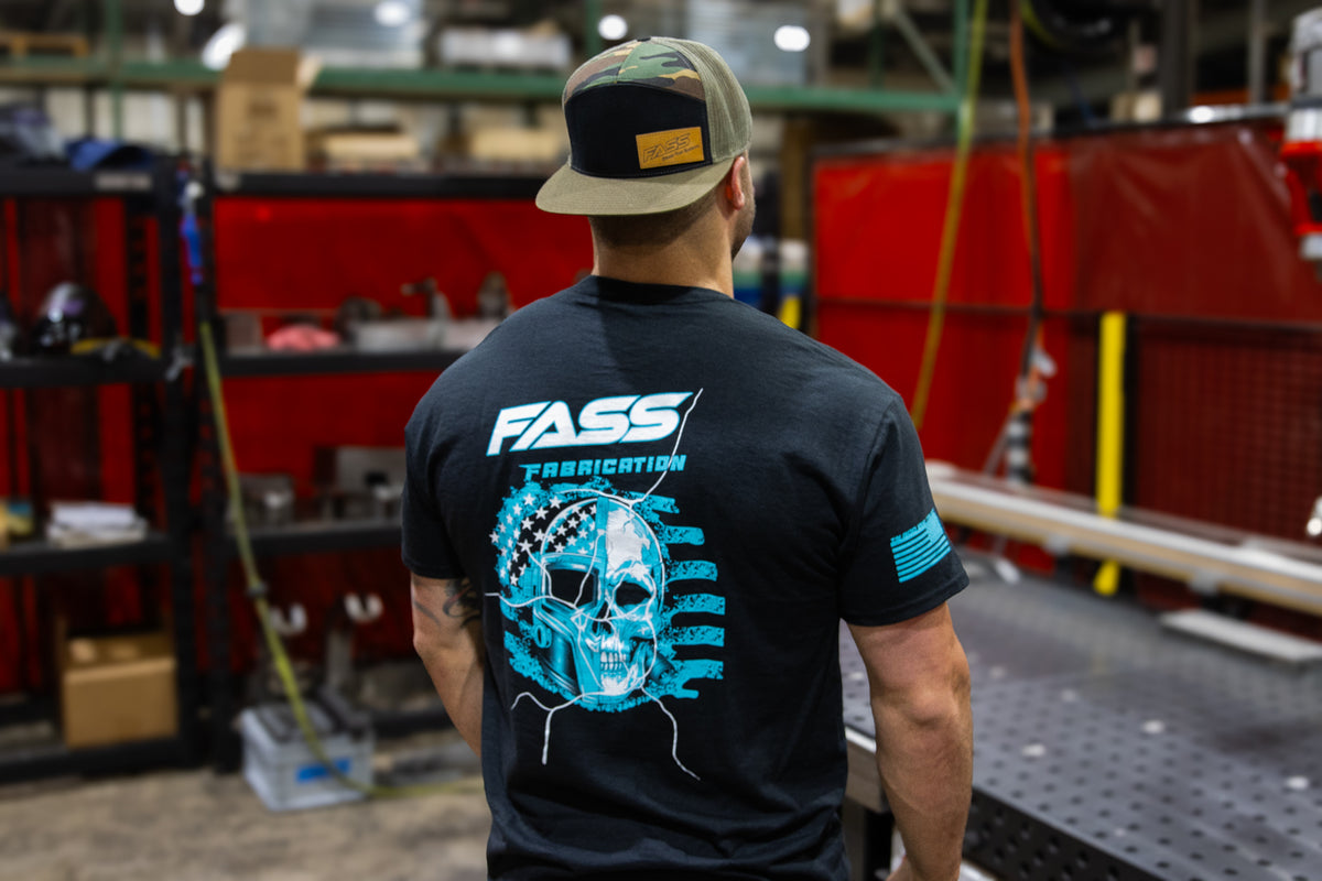FASS Fabrication Skull Tee Teal- XL