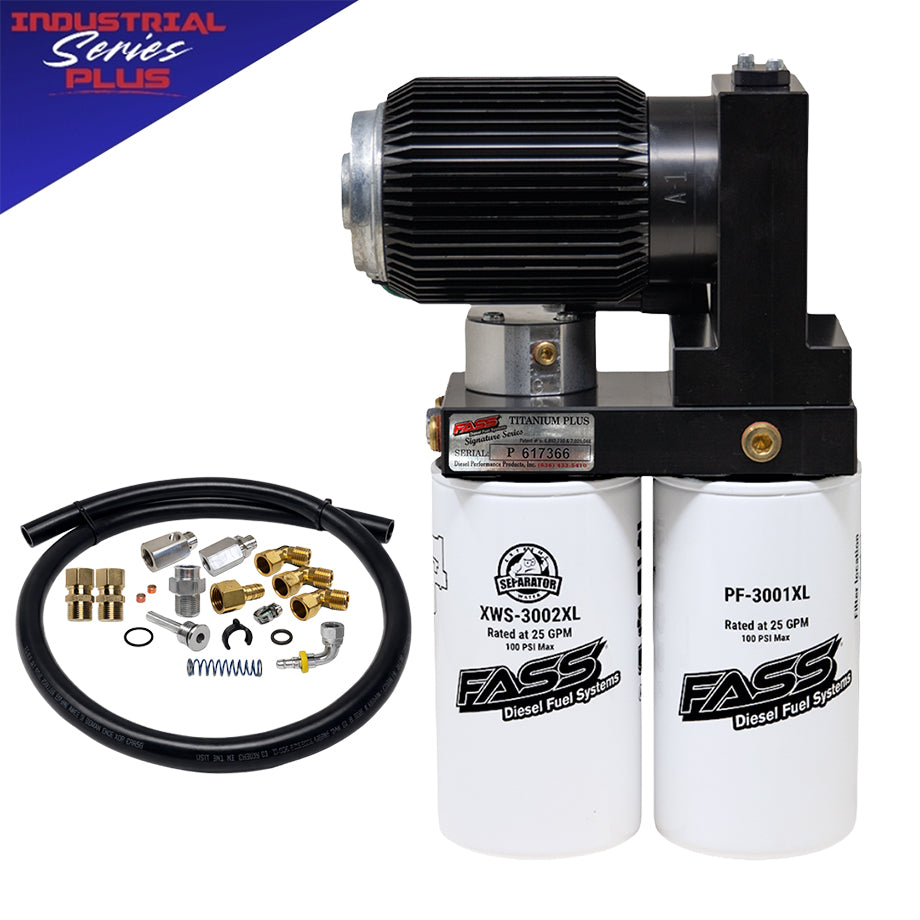 FASS Industrial Series PLUS Fuel System For PACCAR Engines INDp250G with Line Adapter Kit for Trucks without Frame Mount