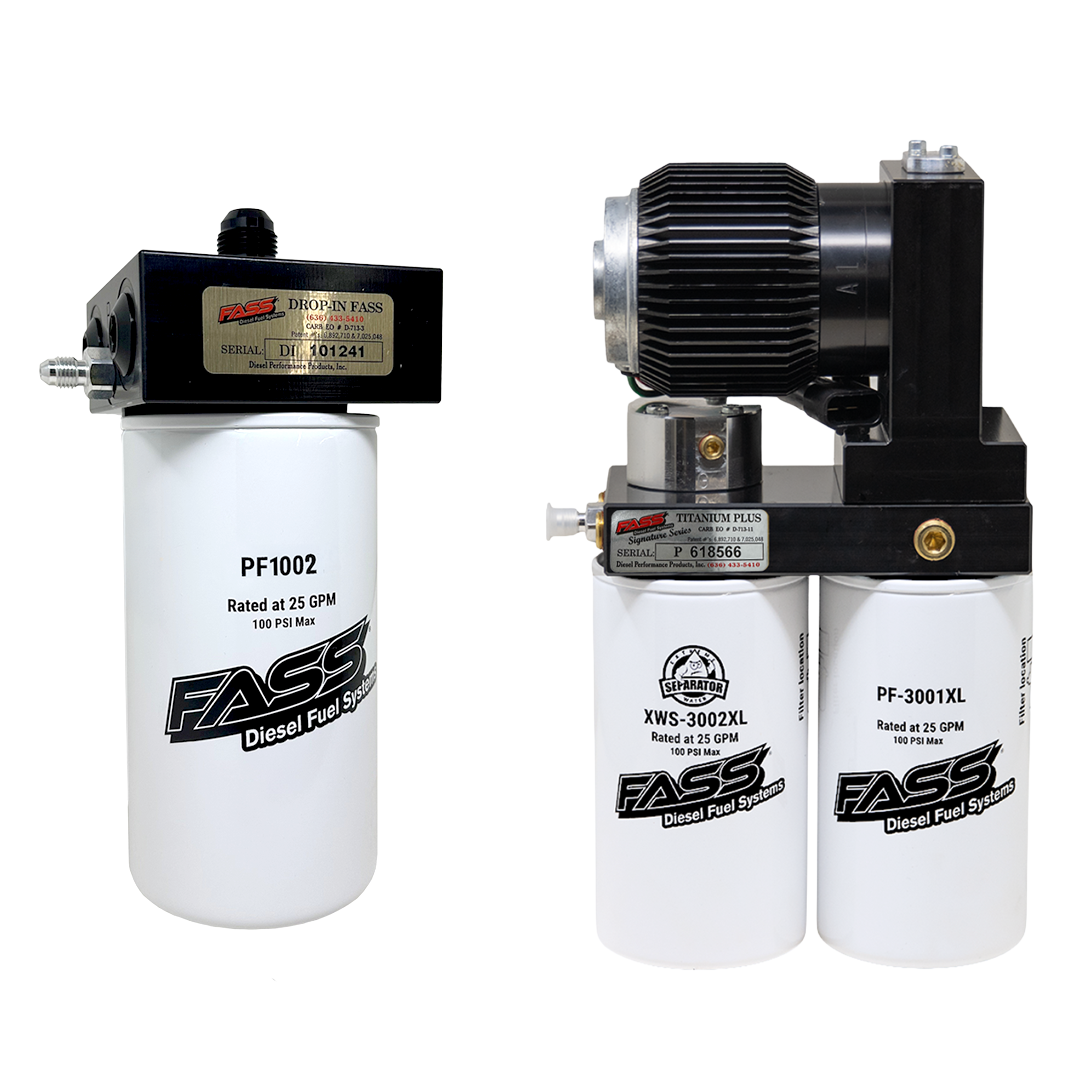 FASS Ultimate Industrial Fuel System Upgrade with PACCAR Adapter Kit for Trucks without Frame Mounted Water Separator