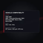 1999–2006 GMC / Chevrolet 4.8L / 5.3L / 6.0L tuning vehicle compatibility