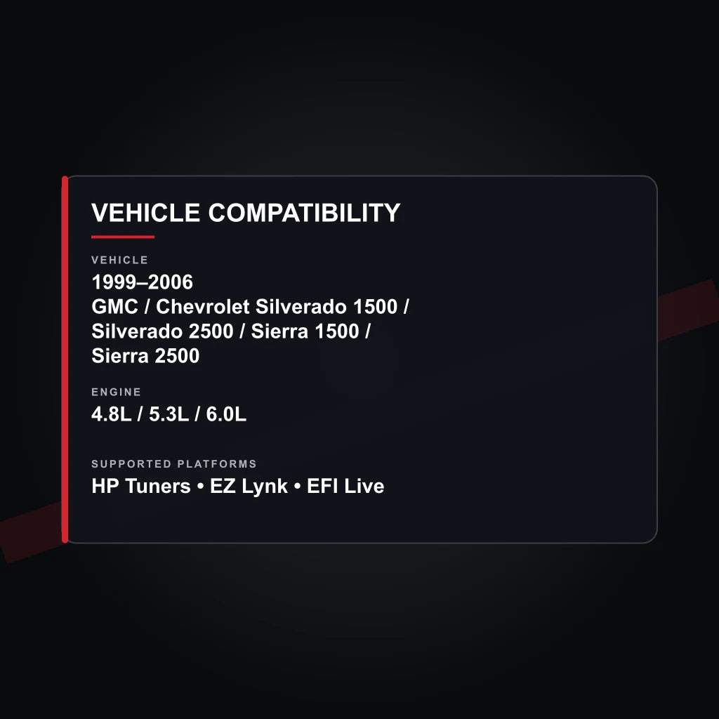 1999–2006 GMC / Chevrolet 4.8L / 5.3L / 6.0L tuning vehicle compatibility