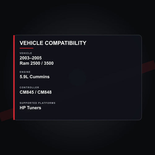2003–2005 Ram 5.9L Cummins tuning vehicle compatibility