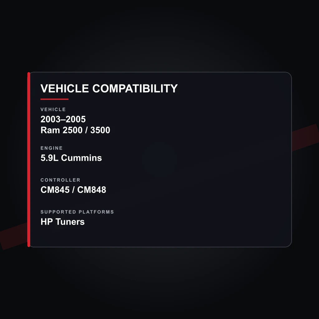 2003–2005 Ram 5.9L Cummins tuning vehicle compatibility