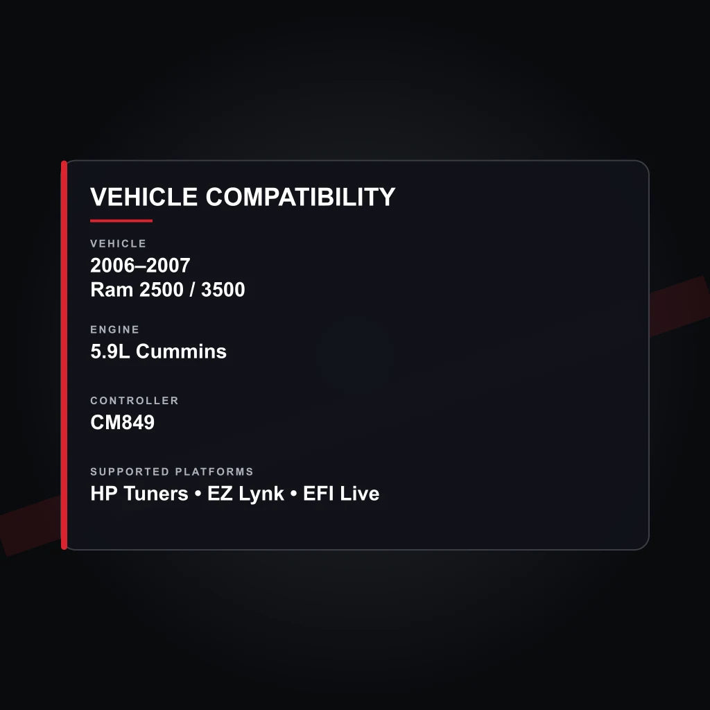 2006–2007 Ram 5.9L Cummins tuning vehicle compatibility