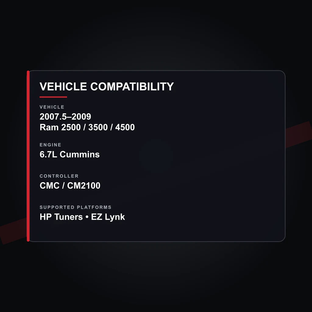 2007.5–2009 Ram 6.7L Cummins tuning vehicle compatibility