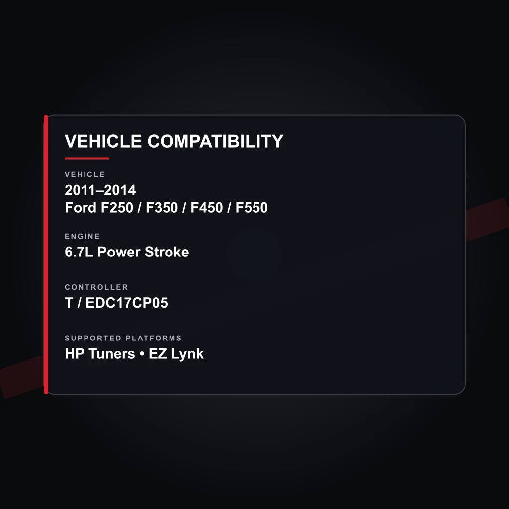 2011–2014 Ford 6.7L Power Stroke tuning vehicle compatibility