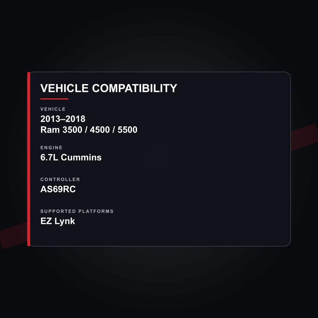 2013–2018 Ram 6.7L Cummins tuning vehicle compatibility