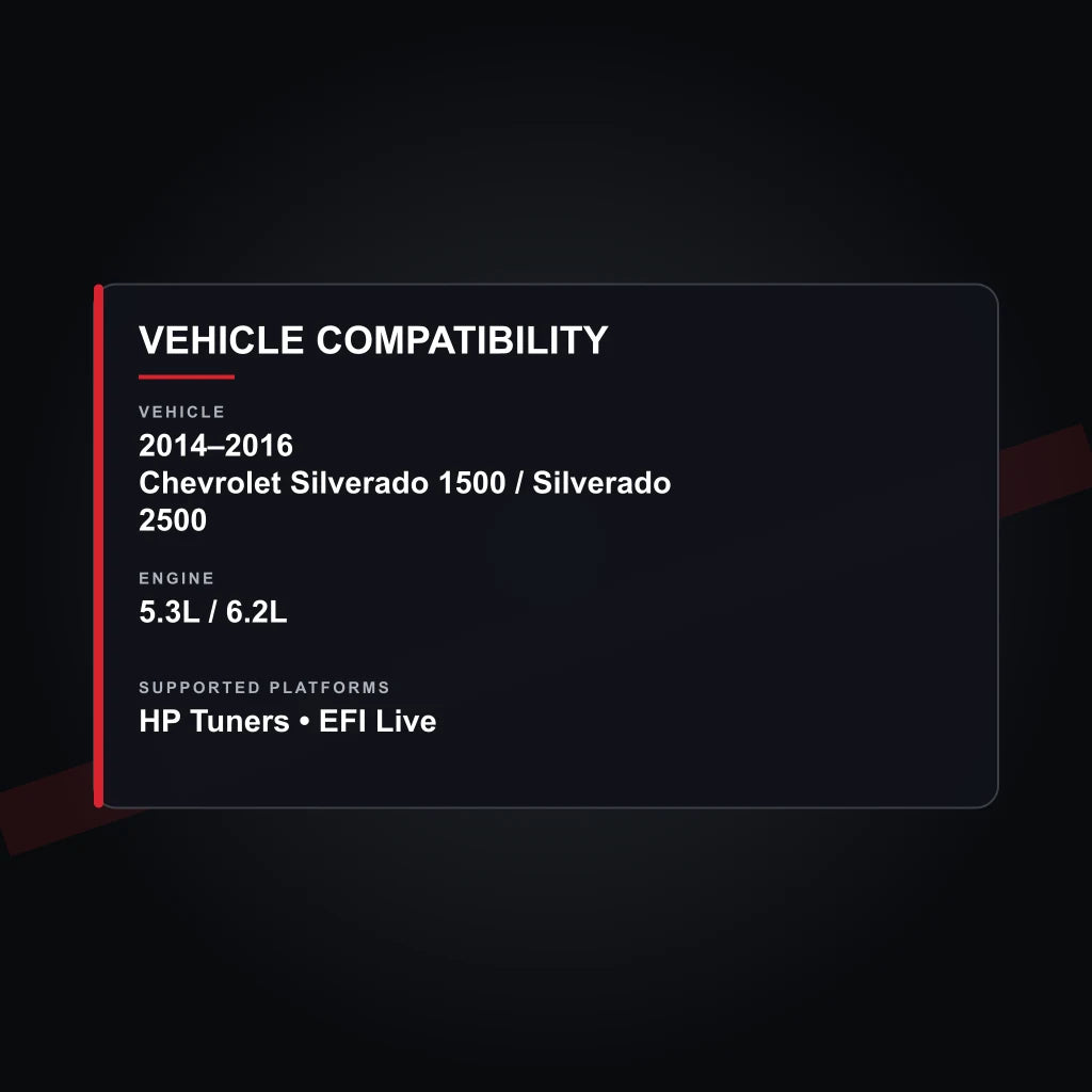 2014–2016 Chevrolet Silverado 1500 / Silverado 2500 tuning vehicle compatibility