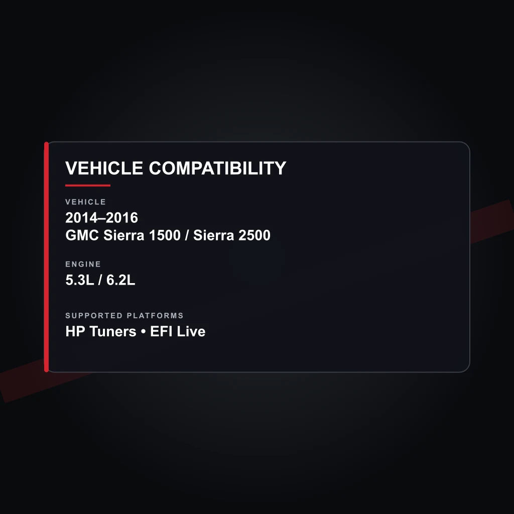 2014–2016 GMC Sierra 1500 / Sierra 2500 tuning vehicle compatibility