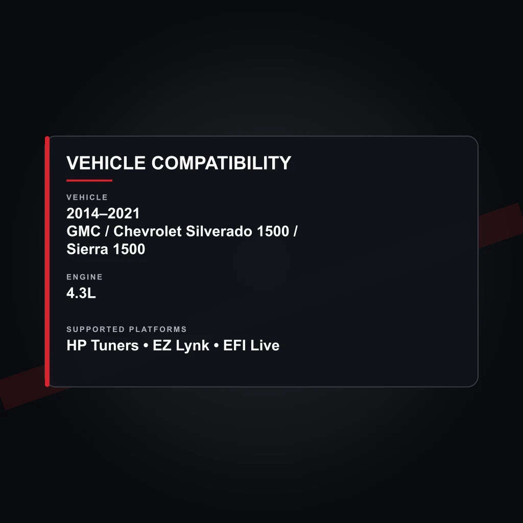 2014–2021 GMC / Chevrolet 4.3L tuning vehicle compatibility