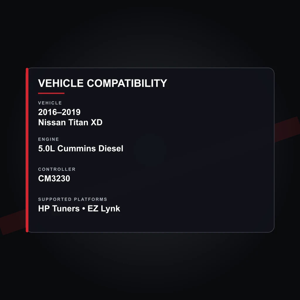 2016–2019 Nissan 5.0L Cummins Diesel tuning vehicle compatibility