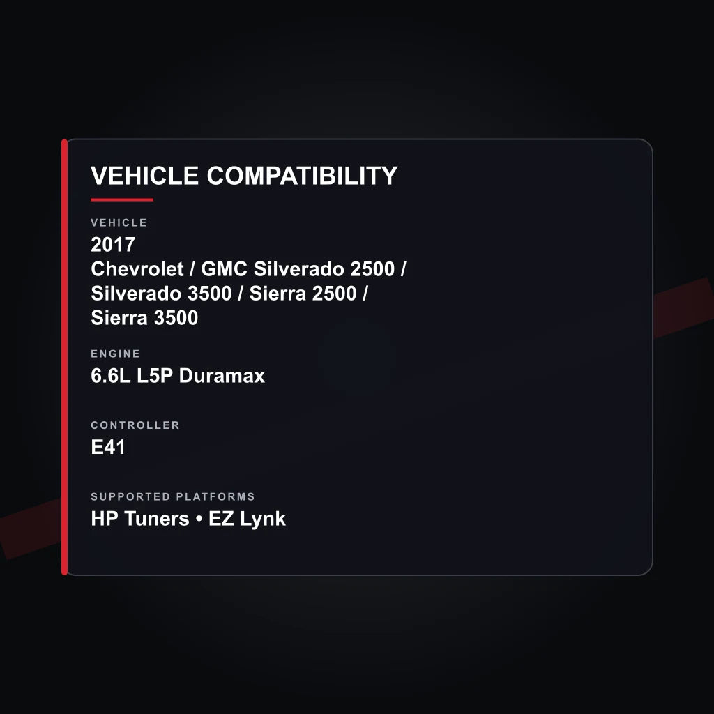 2017 Chevrolet / GMC 6.6L L5P Duramax tuning vehicle compatibility
