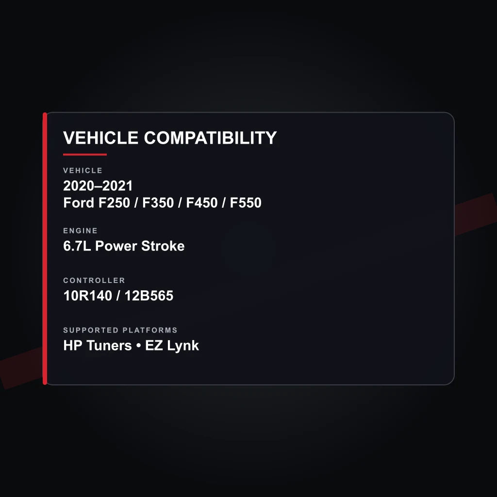 2020–2021 Ford 6.7L Power Stroke tuning vehicle compatibility