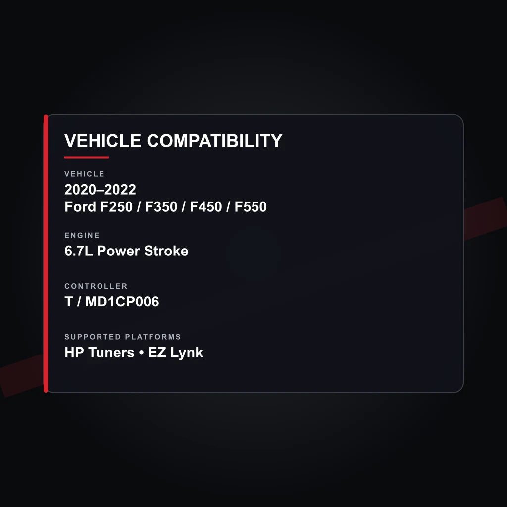 2020–2022 Ford 6.7L Power Stroke tuning vehicle compatibility