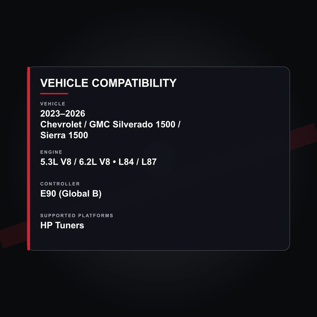 2023–2026 Chevrolet / GMC Silverado 1500 / Sierra 1500 tuning vehicle compatibility