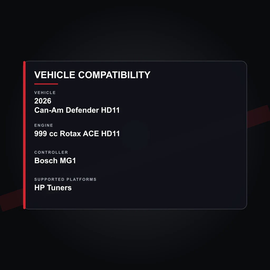2026 Can-Am Defender HD11 engine tuning vehicle compatibility
