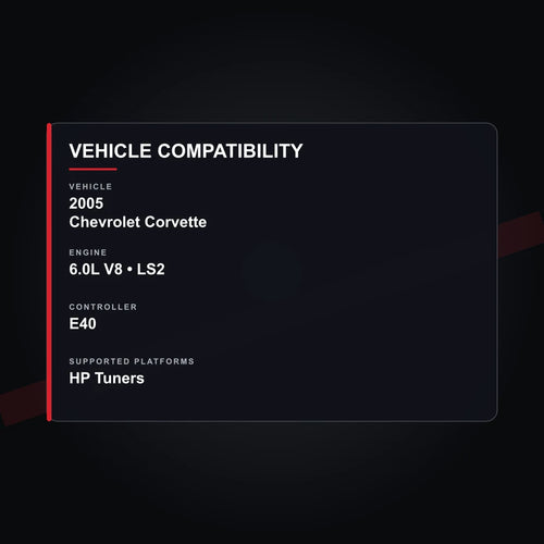 2005 Chevrolet Corvette C6 6.0L Engine Tuning vehicle compatibility