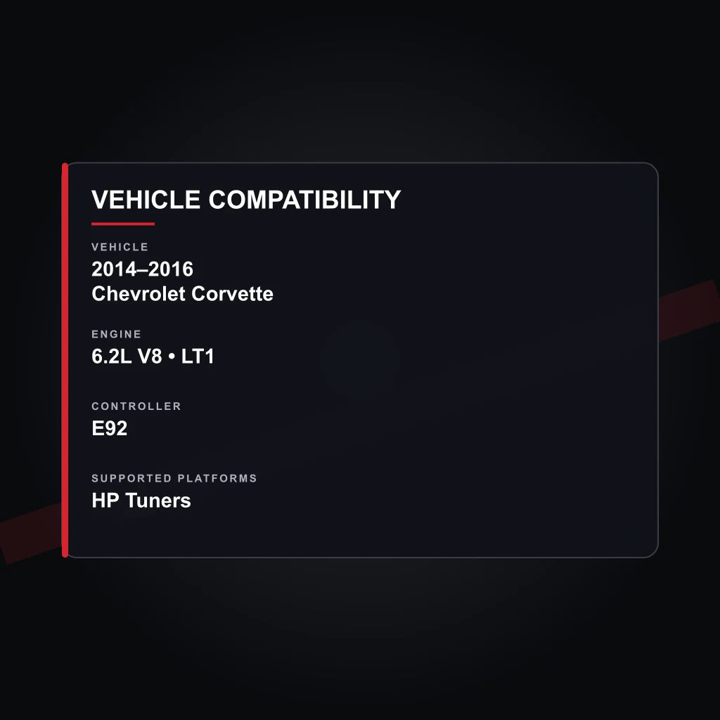 2014–2016 Chevrolet Corvette C7 Stingray Engine Tuning vehicle compatibility