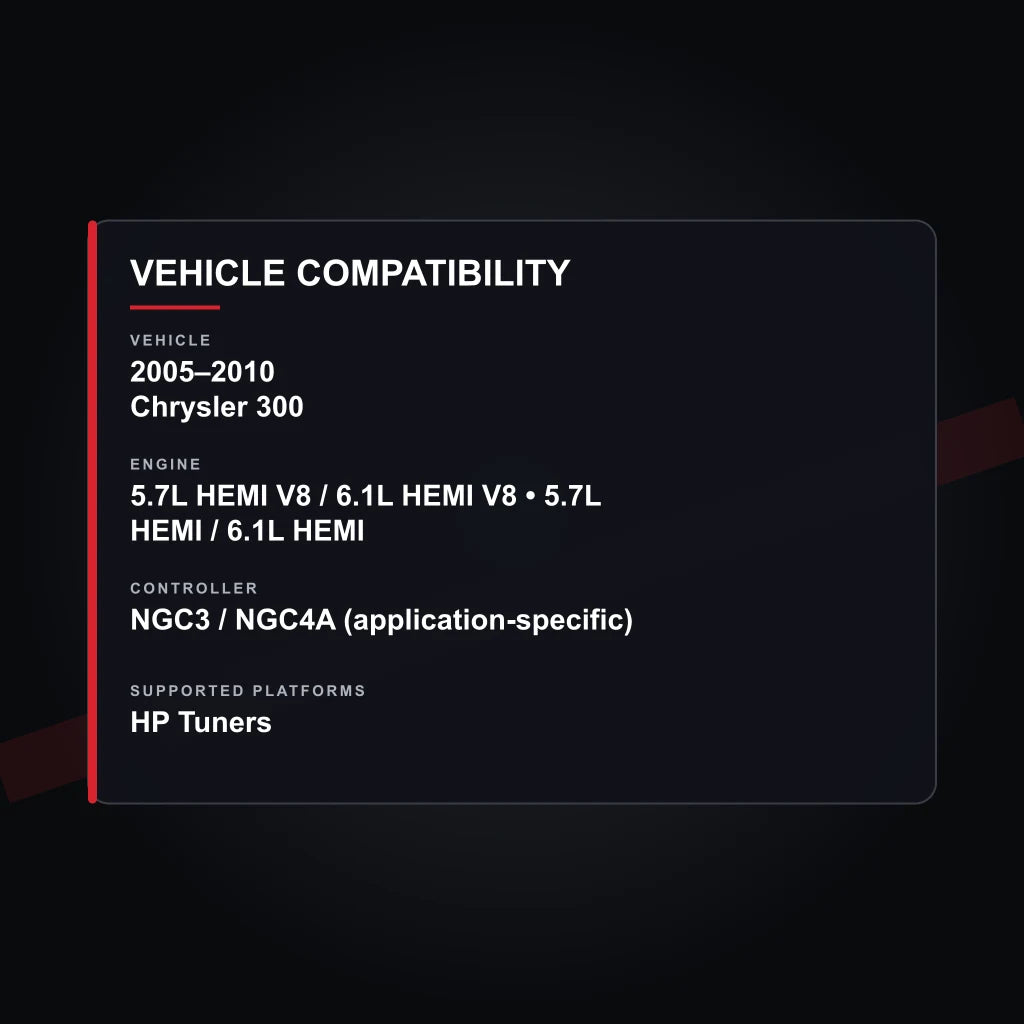 2005–2010 Chrysler 300 HEMI Engine Tuning vehicle compatibility