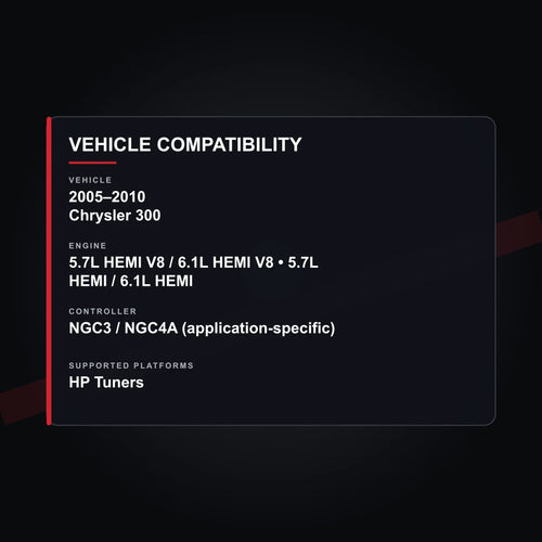 2005–2010 Chrysler 300 HEMI Engine Tuning vehicle compatibility