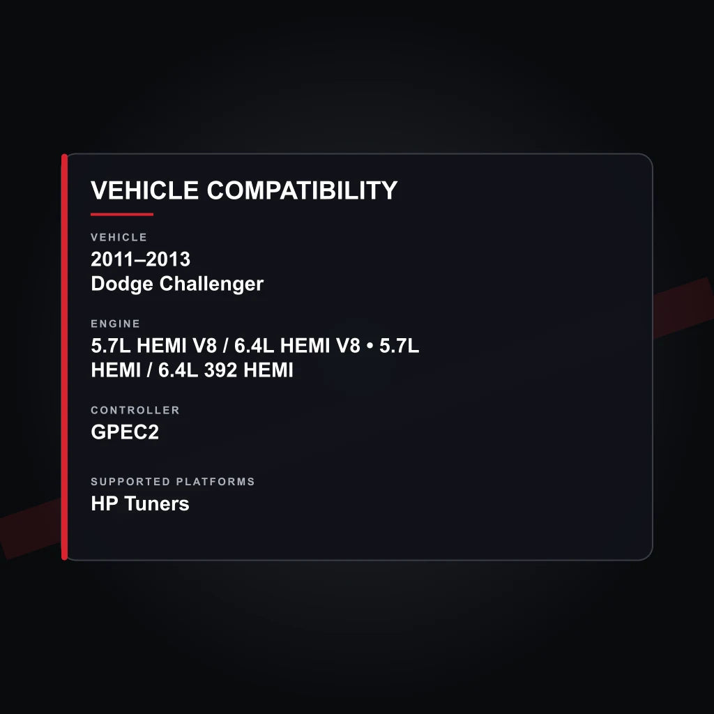 2011–2013 Dodge Challenger HEMI Engine Tuning vehicle compatibility
