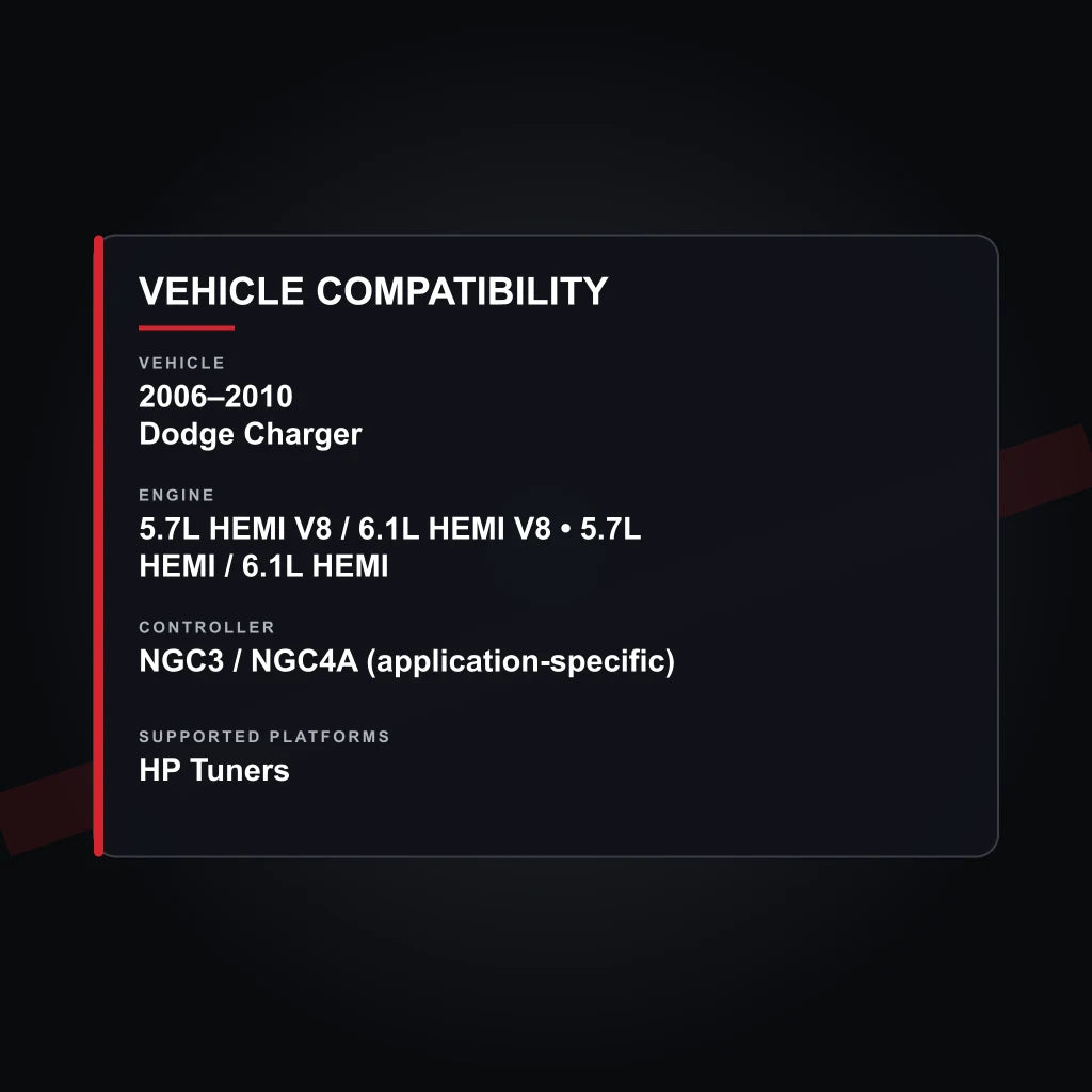 2006–2010 Dodge Charger HEMI Engine Tuning vehicle compatibility