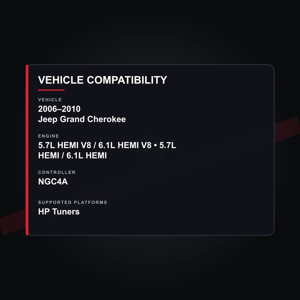 2006–2010 Jeep Grand Cherokee HEMI Engine Tuning vehicle compatibility