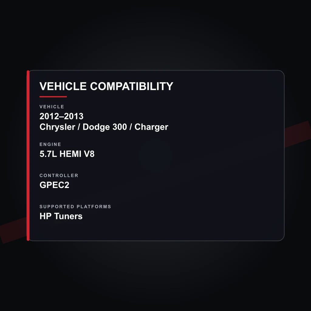 2012–2013 Chrysler 300 / Dodge Charger 5.7L HEMI Engine Tuning vehicle compatibility