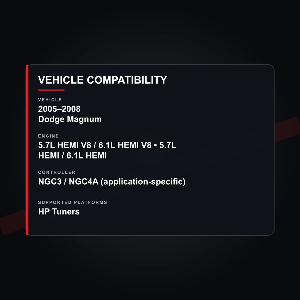 2005–2008 Dodge Magnum HEMI Engine Tuning vehicle compatibility