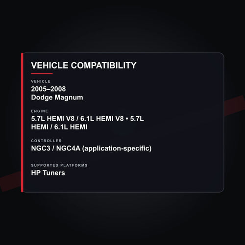 2005–2008 Dodge Magnum HEMI Engine Tuning vehicle compatibility