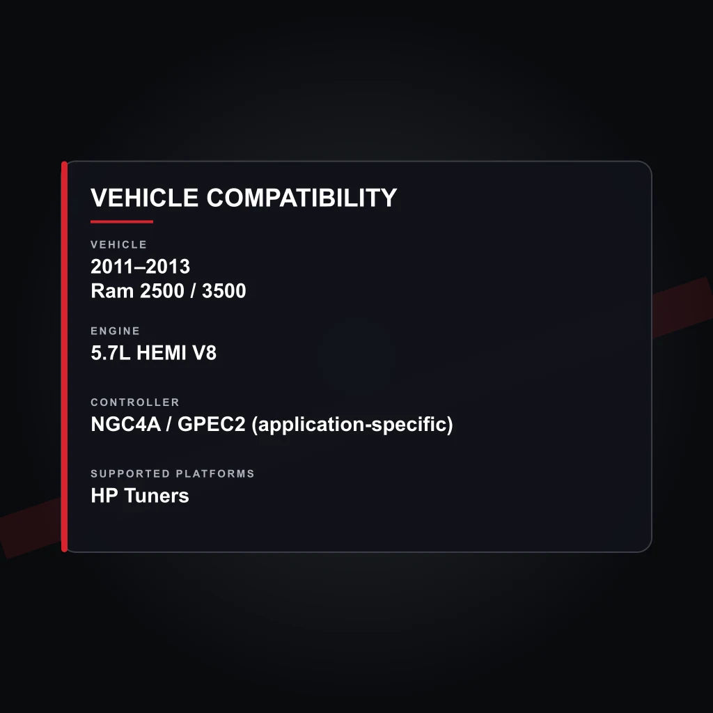 2011–2013 Ram 2500 / 3500 5.7L HEMI Engine Tuning vehicle compatibility