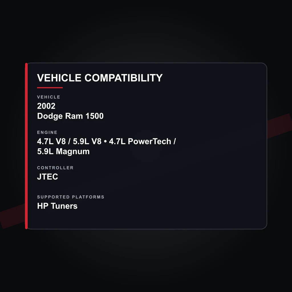 2002 Dodge Ram 1500 Gas Engine Tuning vehicle compatibility