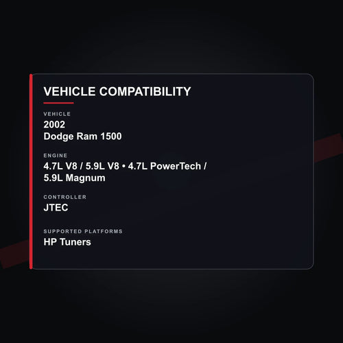 2002 Dodge Ram 1500 Gas Engine Tuning vehicle compatibility