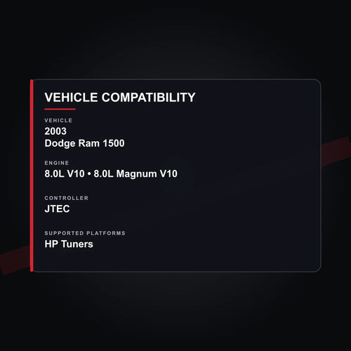 2003 Dodge Ram 1500 8.0L V10 Engine Tuning vehicle compatibility