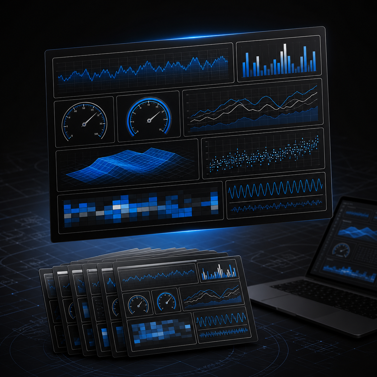 Abstract automotive data chart layout pack visualization